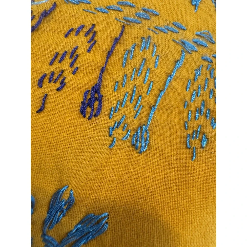 Handmade Indian Kantha Cotton Bedspread Coverlet 83x94 2 Pillowcases Boho